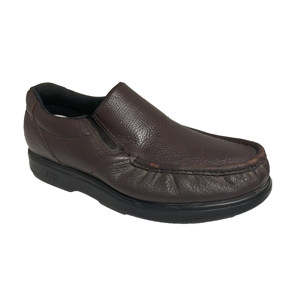 SAS Side Gore‎ Brown Cordovan Slip On Comfort Shoes Loafers Men's 11.5 M - Picture 1 of 16